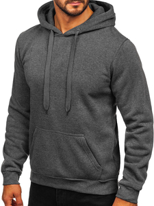 Sudadera con capucha tipo canguro para hombre grafito Bolf MB001