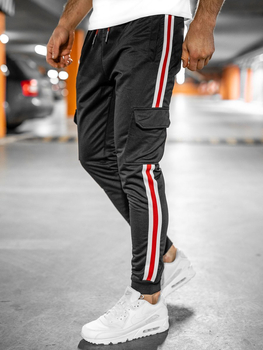 Pantalón jogger de chándal cargo para hombre negro Bolf YLB88018A