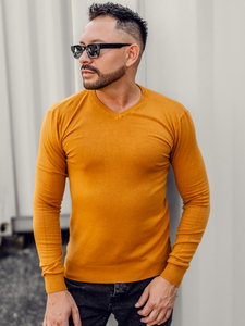 Hombre Jersey con cuello en V Camel Bolf YY03