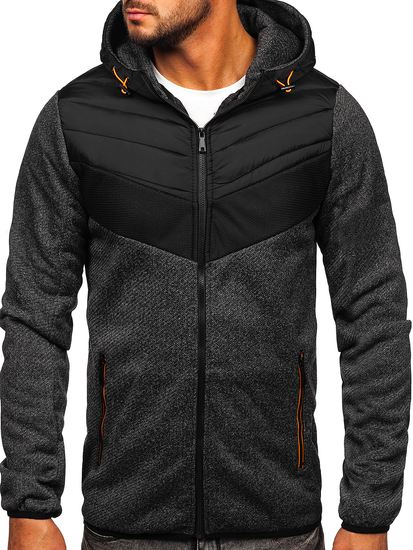 Chaqueta de entretiempo para hombre negro-naranja Bolf BKS2153