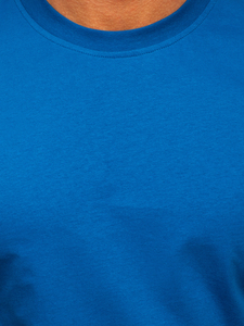 Camiseta lisa de algodón azul para hombre Bolf 192397