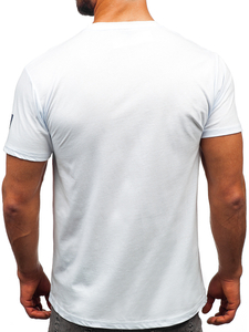Camiseta algodón de manga corta para hombre blanco Bolf 14736