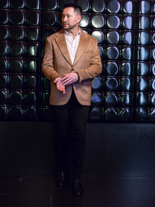 Americana de hombre de terciopelo color camel Bolf 24410