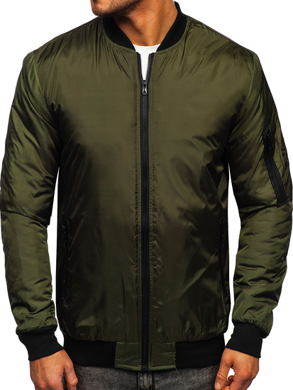 Chaqueta bomber de entretiempo para hombre color verde Bolf AK95