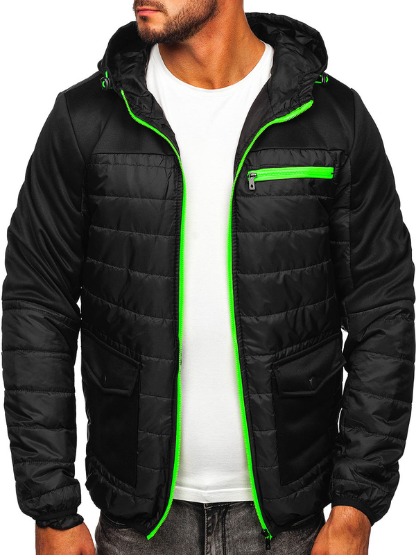 Chaqueta acolchada de entretiempo para hombre color negro Bolf M10006