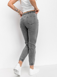 Pantalón vaquero con lentejuelas mom fit para mujer grafito Bolf BF108