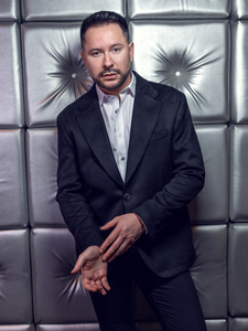 Americana de hombre de terciopelo negra Bolf 24410