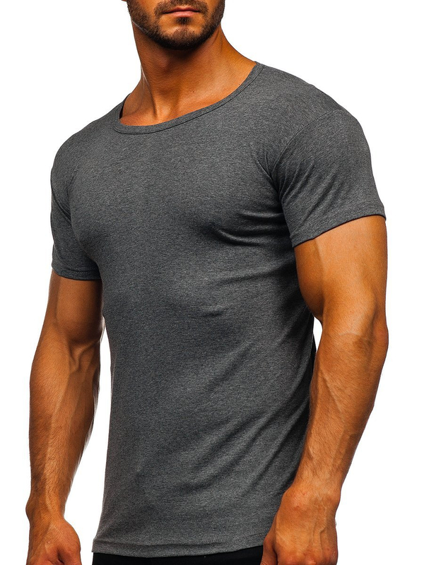 Camiseta de manga corta para hombre sin estampado grafito Bolf NB003