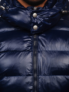 Chaqueta acolchada de invierno para hombre azul oscuro Bolf 9981