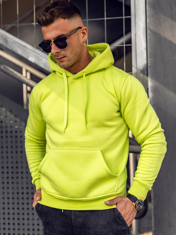 Sudadera tipo canguro con capucha para hombre verdeceladón claro Bolf 2009A