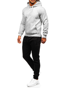 Chándal con capucha para hombre gris claro Bolf D002