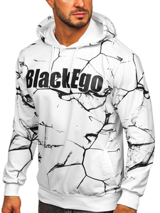 Sudadera con capucha con impresión para hombre blanco Bolf 6453
