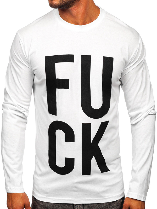 Camiseta de manga larga con impresión para hombre blanco Bolf 146740