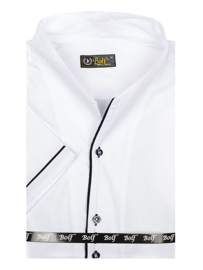 Camisa a manga corta para hombre color blanco Bolf 5518