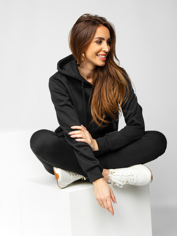 Conjunto de chándal con capucha para mujer color negro Bolf 0002