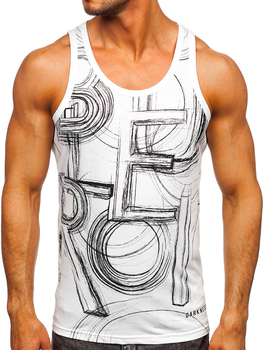 Camiseta de tirantes anchos con impresión blanco Bolf 14846