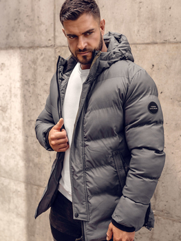 Chaqueta acolchada de invierno parka para hombre gris Bolf 7330