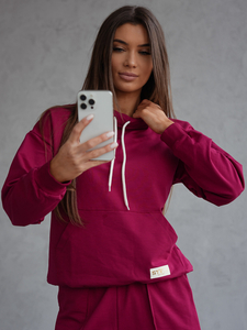 Conjunto de chándal de dos piezas para mujer color burdeos Bolf 82162