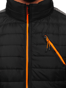Chaqueta acolchada de entretiempo para hombre negro Bolf 8M909