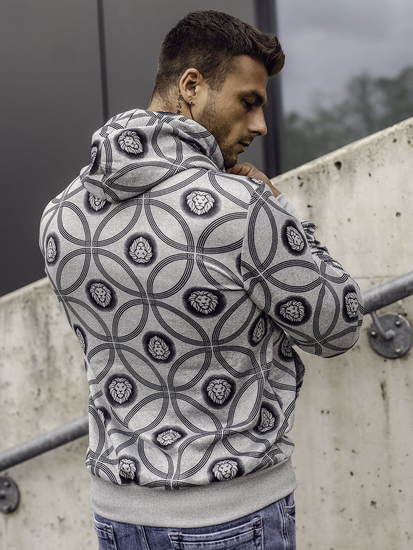 Sudadera abierta con capucha para hombre gris Bolf 27B8123A