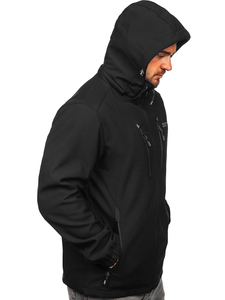 Chaqueta softshell para hombre negro-plateado Bolf WX086