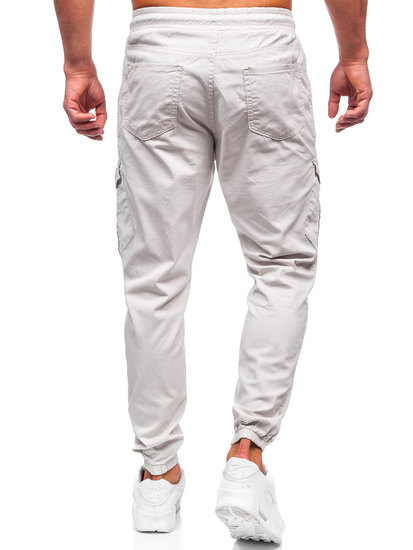 Pantalón jogger de tela cargo para hombre beige Bolf 384