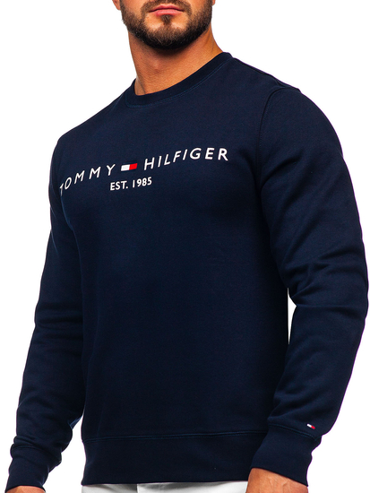 Sudadera sin capucha e impresión para hombre azul oscuro Tommy Hilfiger MW0MW11596