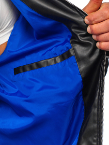 Chaqueta de cuero ecológico para hombre negro Bolf 6707
