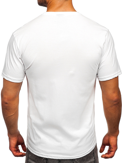 Camiseta blanca de hombre con estampado Bolf 0303