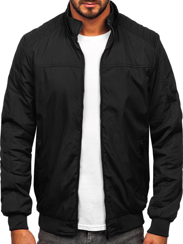 Chaqueta bomber de entretiempo para hombre negro Bolf 84M3008