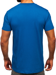 Camiseta lisa de algodón azul para hombre Bolf 192397