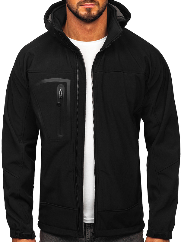 Chaqueta softshell para hombre negro Bolf T019