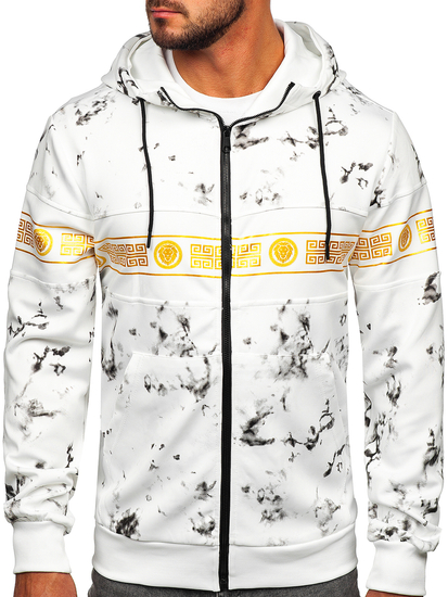 Sudadera abierta con capucha para hombre blanco Bolf 27B8125A
