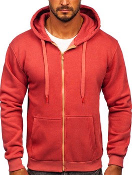 Sudadera abierta gruesa con capucha para hombre salmón Bolf 2008