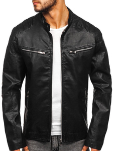 Chaqueta de cuero para hombre negro Bolf 1129