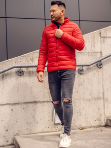 Chaqueta acolchada de entretiempo para hombre rojo Bolf LY33A