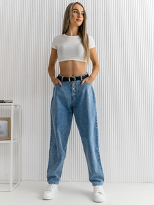 Pantalón vaquero holgado para mujer color azul Bolf BS583