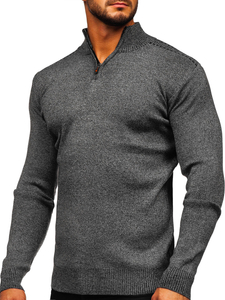 Jersey con cuello alto para hombre color grafito Bolf S8279