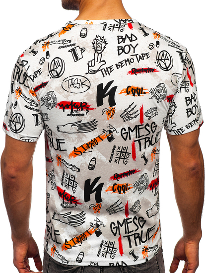 Camiseta estampada para hombre color blanco Bolf 14908