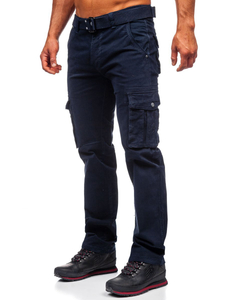 Pantalón cargo con cinturón para hombre azul oscuro Bolf 1672