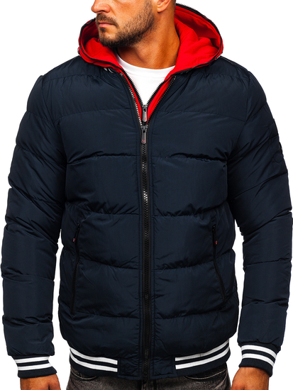 Chaqueta acolchada de invierno para hombre color azul oscuro Bolf 6900