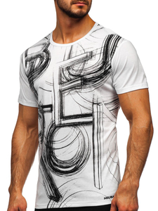 Camiseta blanca estampada para hombre Bolf KS2525T