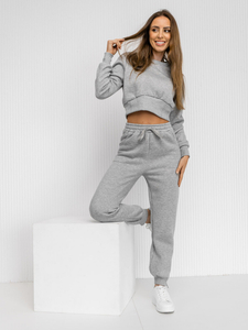 Chándal oversize de dos piezas para mujer gris Bolf 8C78A1