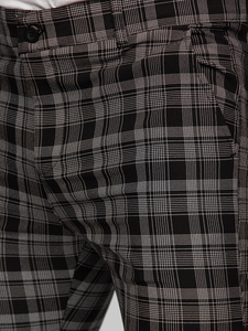 Pantalón chinos a cuadros de tela para hombre negro Bolf 184175