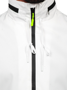 Chaqueta de entretiempo con capucha escondida para hombre blanco Bolf 5M3105