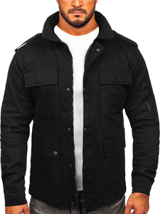 Chaqueta algodón de entretiempo para hombre negro Bolf 10290