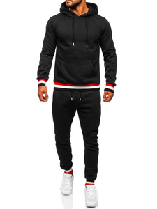 Chándal con capucha para hombre negro Bolf 8C60