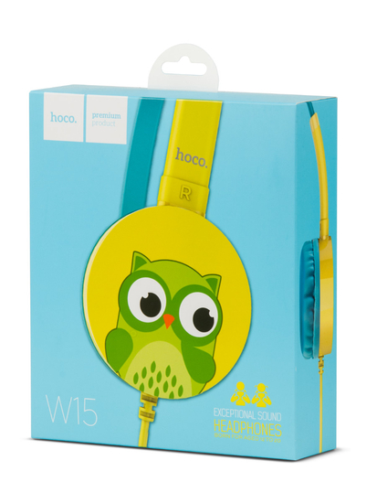 Auriculares con cable y micrófono para niños color verde W15
