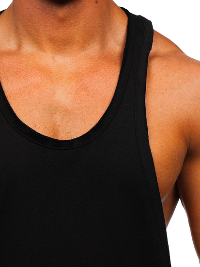 Camiseta de tirantes sin impresión para hombre negro Bolf 1245