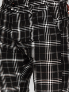Pantalón chinos a cuadros de tela para hombre negro Bolf 184167